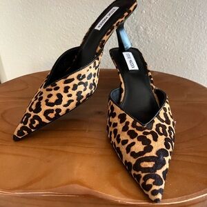 Steve Madden Leopard Print Kitten Heel Mules